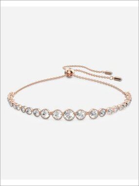 Swarovski Emily Tennis Bracelet Clear Crystals Rose Gold Tone Finish